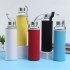 In stock: High-silicon boron single-wall glass, insulated neoprene cloth-covered, transparent water cup, portable gift for export.