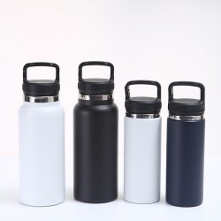 Hot-selling portable large-capacity thermos, spray-coated solid color, simple hiking kettle, portable car sports water bottle