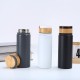 New 304 stainless steel vacuum thermos with handle and bamboo lid, double-layer vacuum space flask, outdoor sports hiking kettle, wholesale