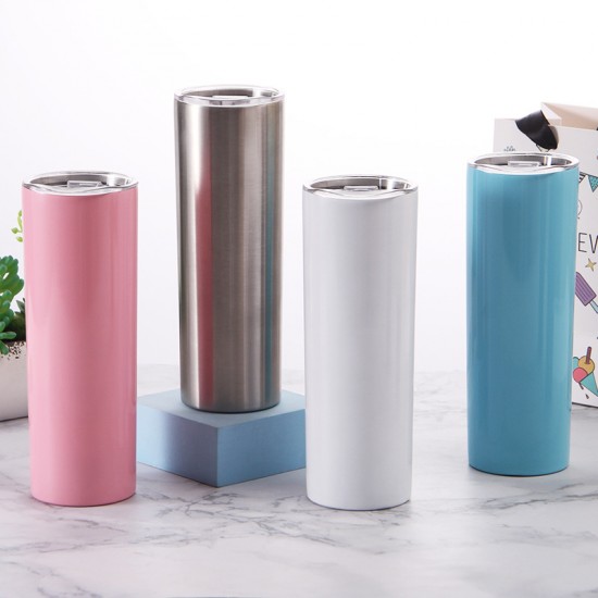Custom New Sublimation 20oz Car Cup, Simple Solid Color Straight Cup, Stainless Steel Double-Walled Thermos with Logo Custom New Sublimation 20oz Car Cup, Simple Solid Color Straight Cup, Stainless Steel Double-Walled Thermos with Logo
