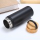 New 304 stainless steel vacuum thermos with handle and bamboo lid, double-layer vacuum space flask, outdoor sports hiking kettle, wholesale