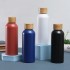 Wow, custom cross-border 304 stainless steel vacuum insulated tumbler, bamboo lid, small-mouth water mug, outdoor double-walled sports bottle