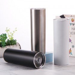 Custom New Sublimation 20oz Car Cup, Simple Solid Color Straight Cup, Stainless Steel Double-Walled Thermos with Logo