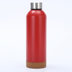 New large-capacity cork-bottomed outdoor sports water bottle, portable handle thermos with bamboo lid, cycling bottle