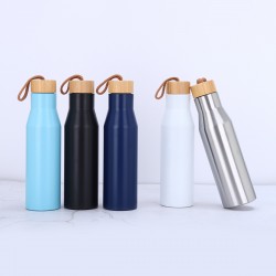Large-capacity 500ml solid color 304 stainless steel vacuum insulated tumbler, sports mug with handle